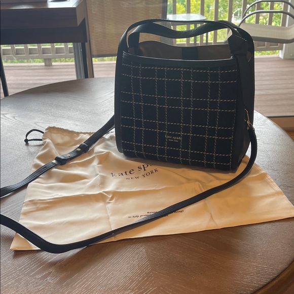 Kate Spade Navy and White Grid Crossbody Bag - Picture 1 of 5